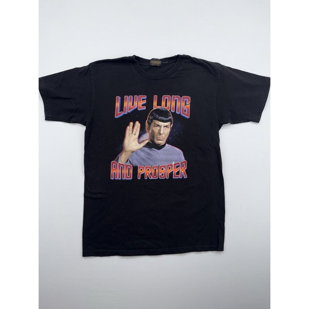 Vintage Star Trek Shirt Mens Medium Black Spock Y2K 2000s Movie Promo Tee